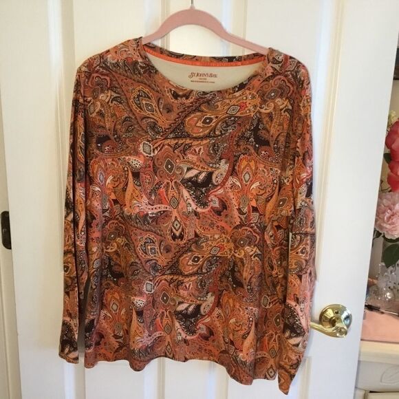 NWOT. St. John’s Bay Women’s Sz 1X L/S Tee. - Picture 1 of 8
